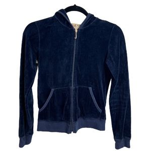 Juicy Couture Velvet Zip Up Sweater Size M